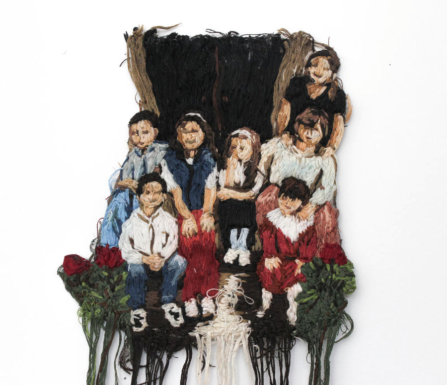 Beizar Aradini, Americanized, Thread, 7 x 17 in. 2017 | Working Artist Org. Beizar Aradini, Americanized, Thread, 7 x 17 in. 2017